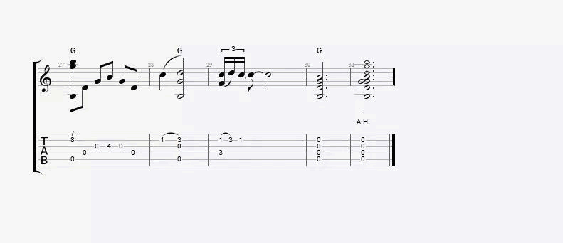 Silent Night指弹吉他谱_圣诞歌曲_独奏六线谱_吉他指弹谱3