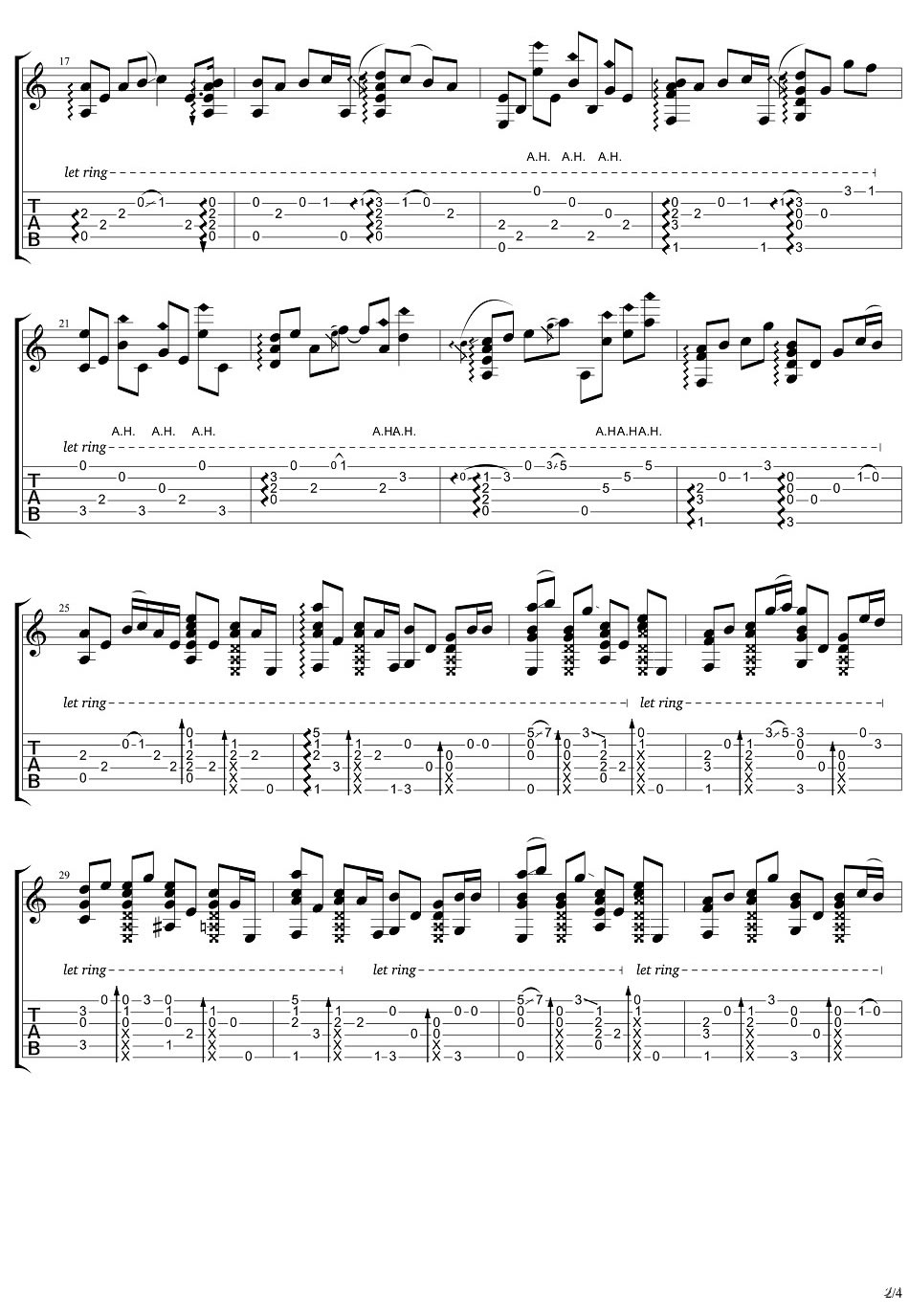琅琊榜插曲红颜旧吉他谱