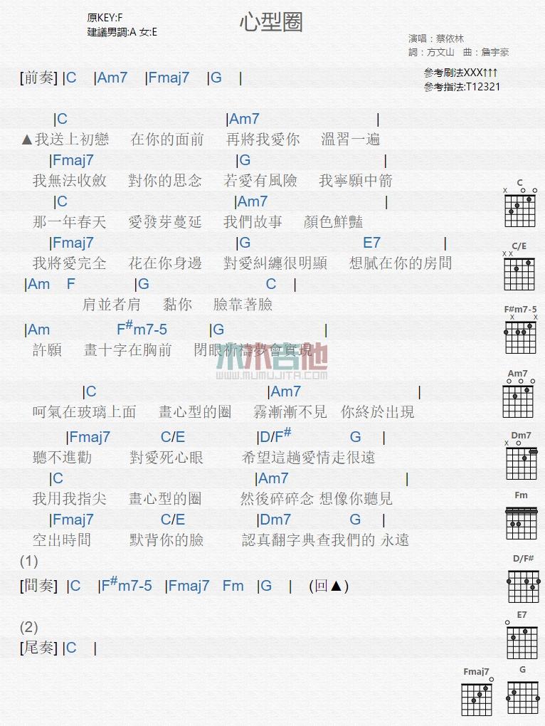 心型圈_吉他谱_蔡依林1