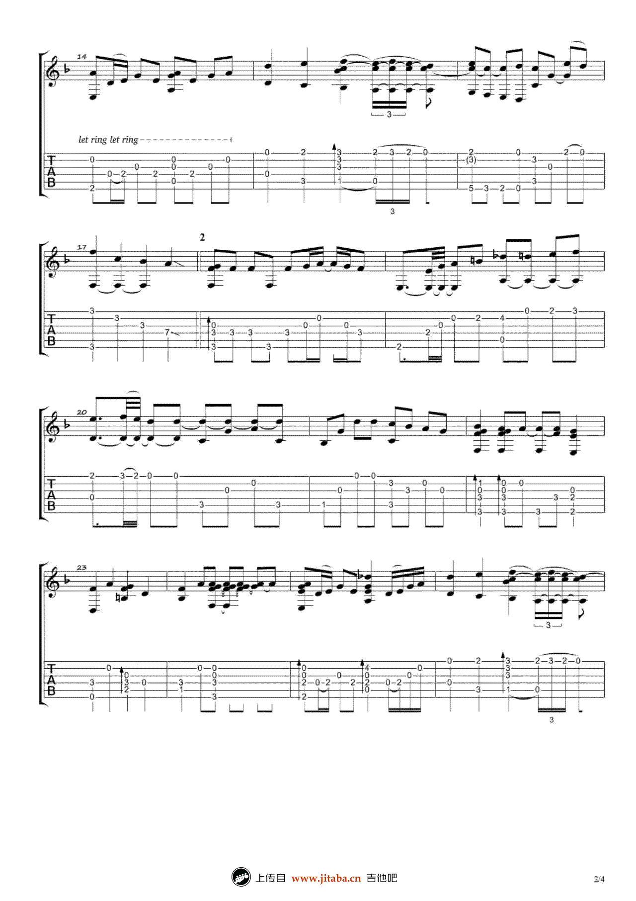 Yesterday指弹吉他谱-Laurence Juber版本-演示视频2
