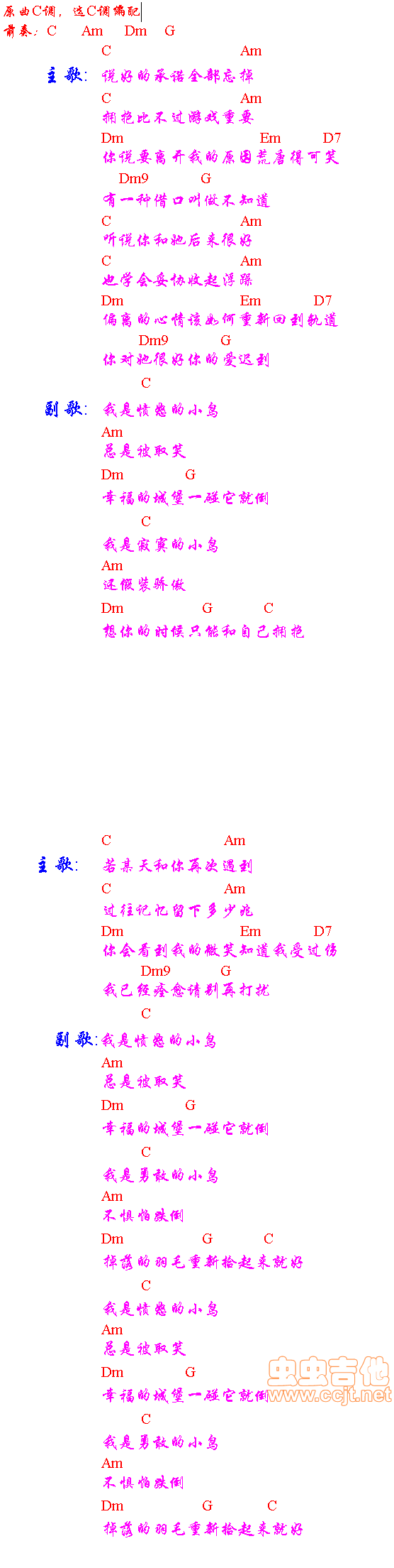 愤怒的小鸟|吉他谱|图片谱|高清|刘冬1