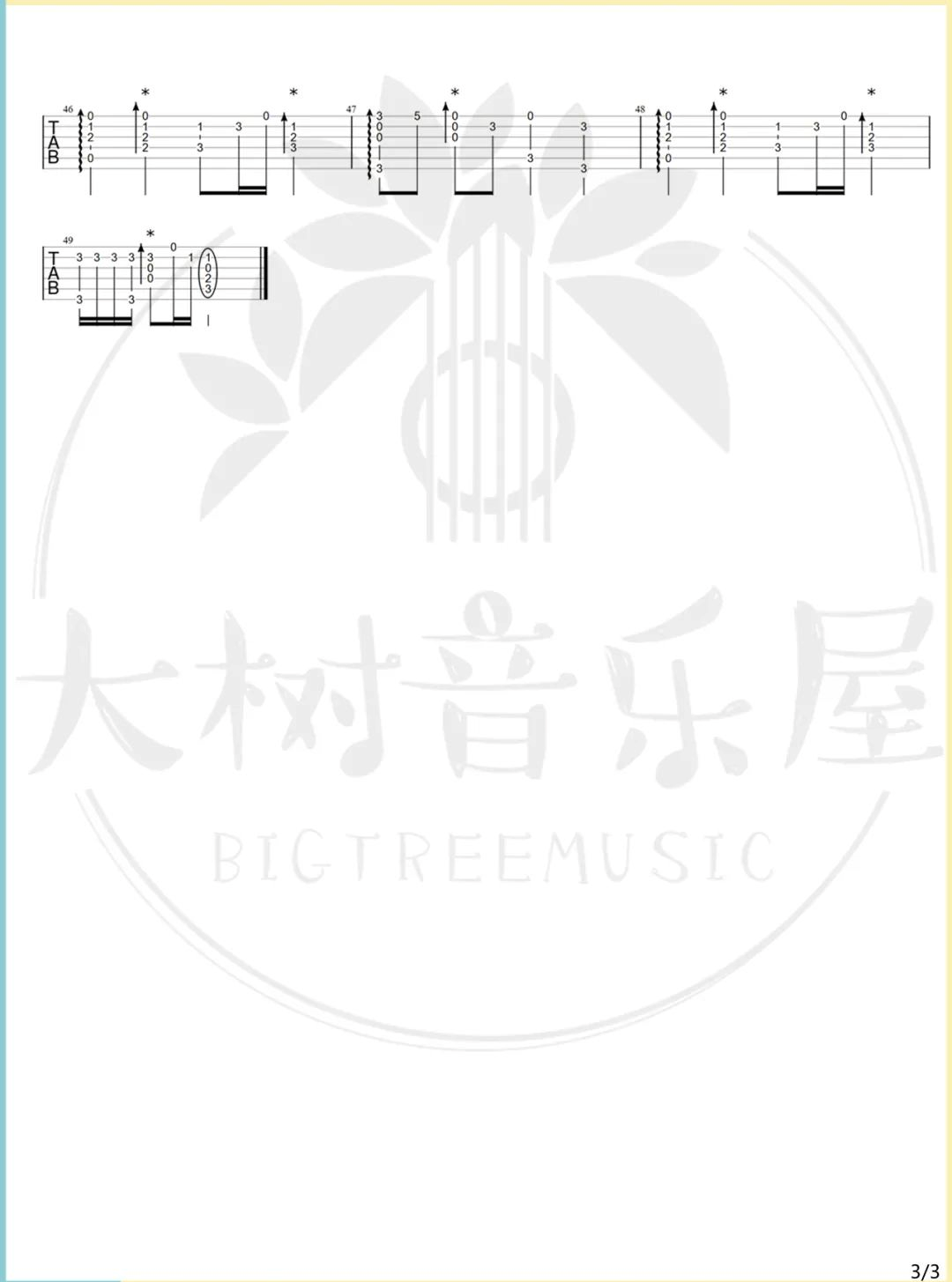 欧若拉指弹谱-吉他独奏六线谱-张韶涵-附演示教学1