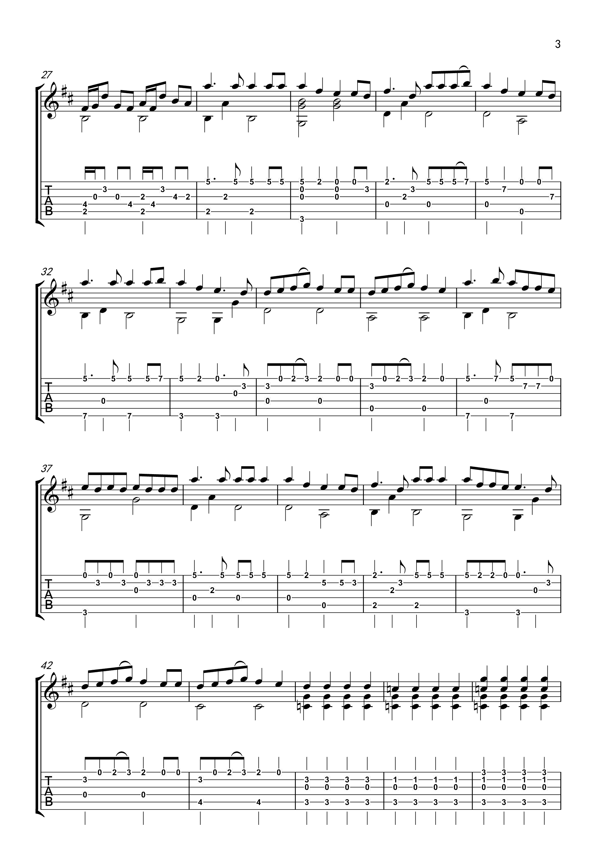 梦灯笼指弹谱 原调六线谱-高清版-RADWIMPS1
