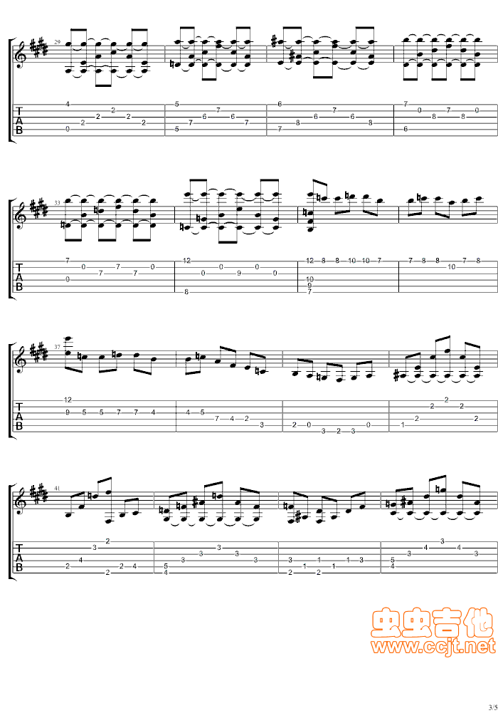 卡伐蒂娜|cavatina|吉他谱|图片谱|高清|约翰·威廉姆斯|John Williams1