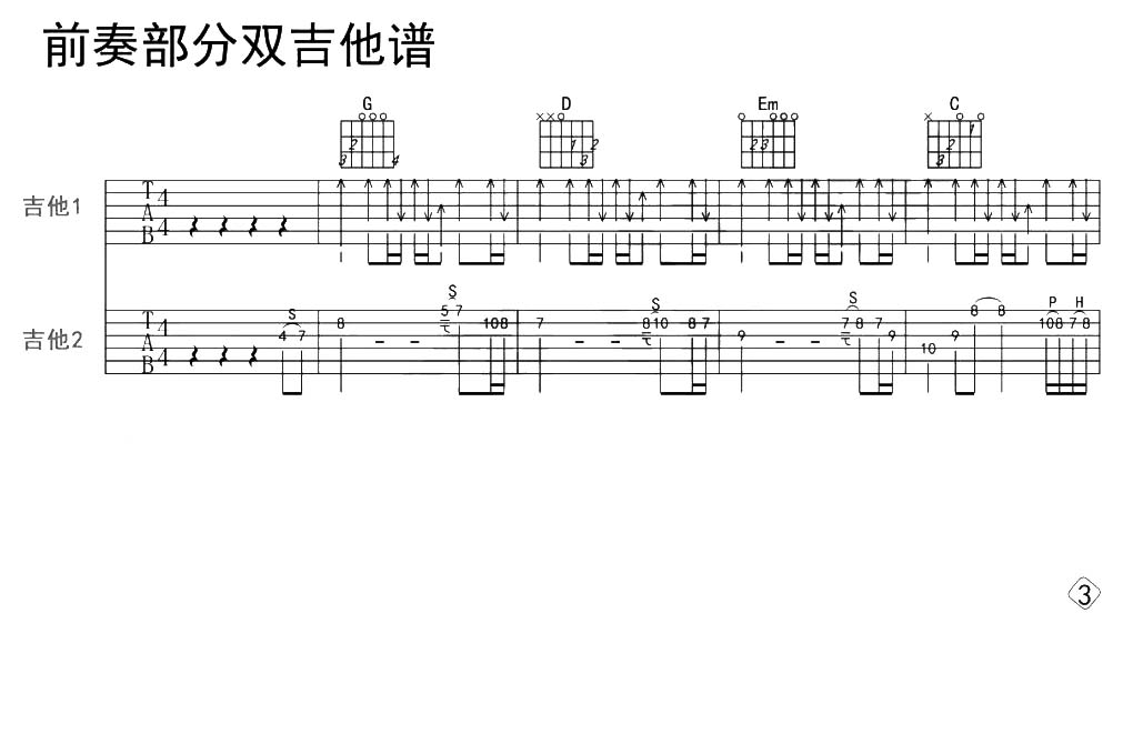 你曾是少年吉他谱_SHE_G调六线谱_吉他演示/教学_附双吉他前奏1