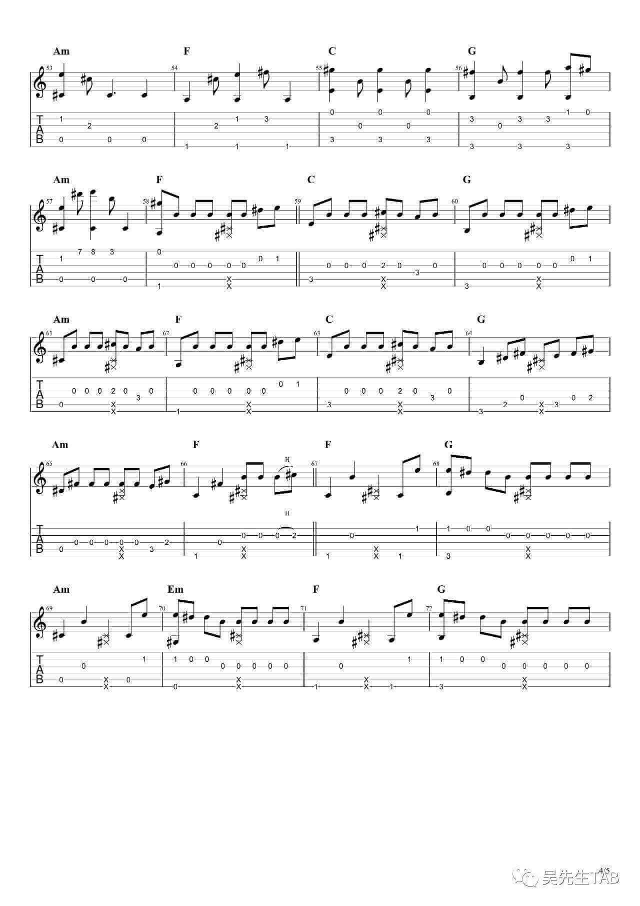 on the way吉他谱 C调高清版-Alan Walker1