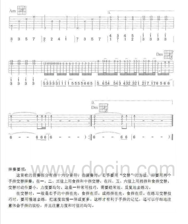 烫心吉他谱 F调附前奏-刘天礼记谱编配-羽泉1