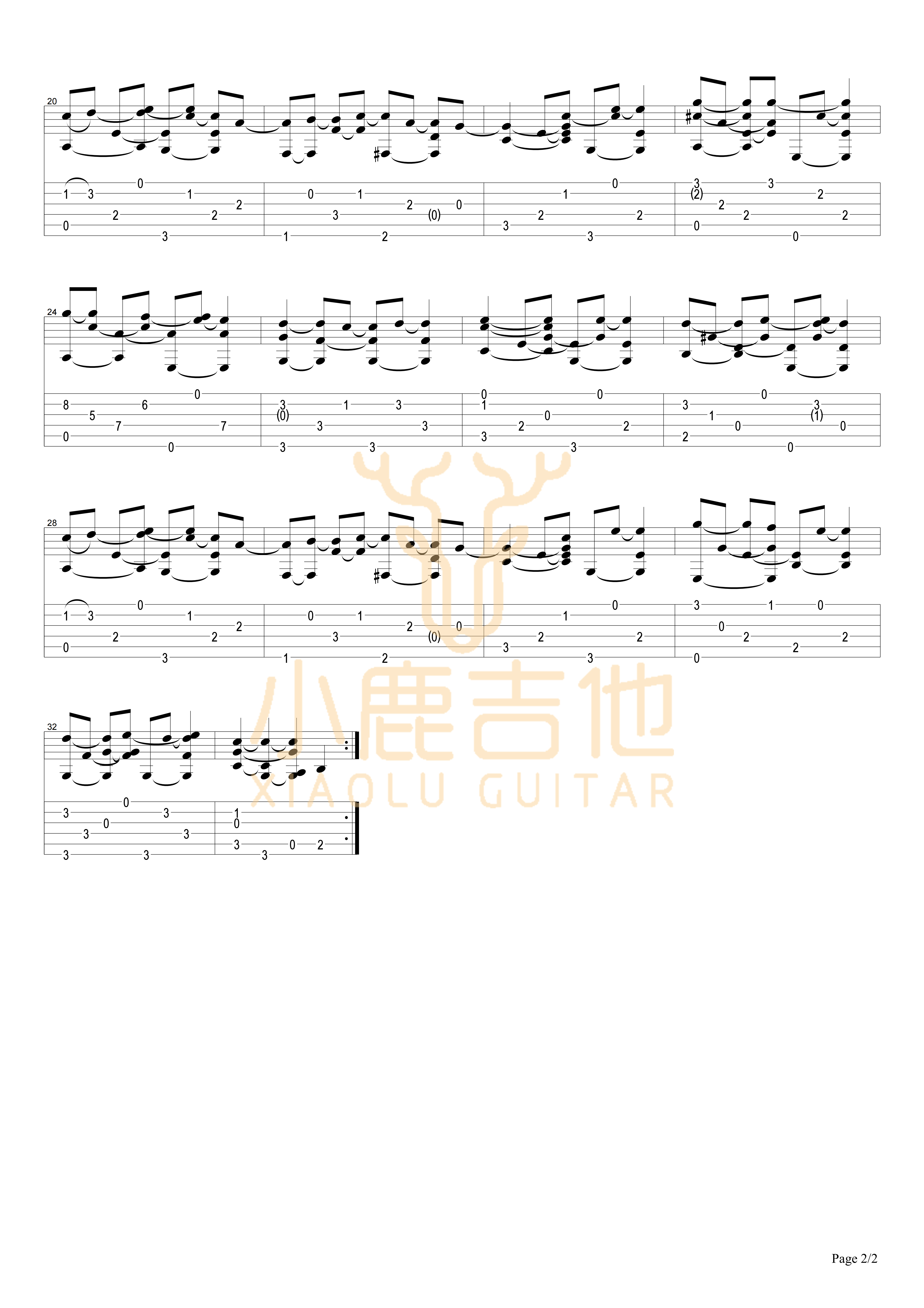 Waltzing Matilda-Tommy Emmanuel指弹吉他谱（小鹿吉他）2