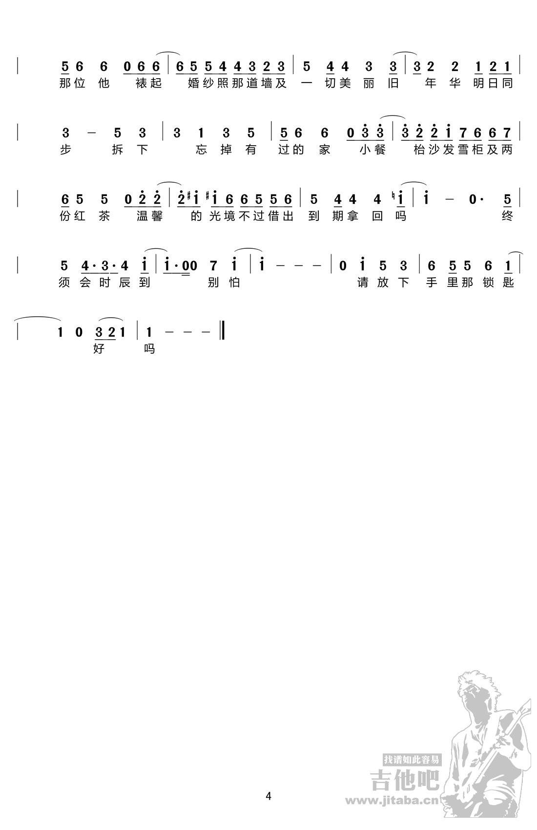 喜帖街吉他谱-陈奕迅/谢安琪《喜帖街》吉他六线谱1