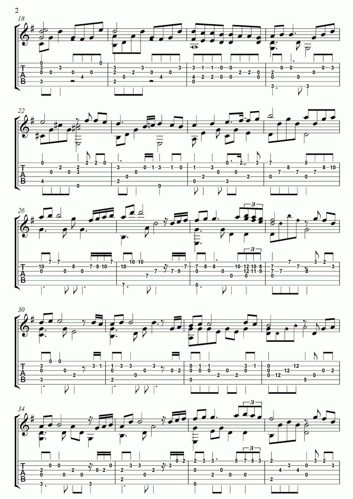 Kiss The Rain指弹谱_《雨的印记》吉他独奏谱2