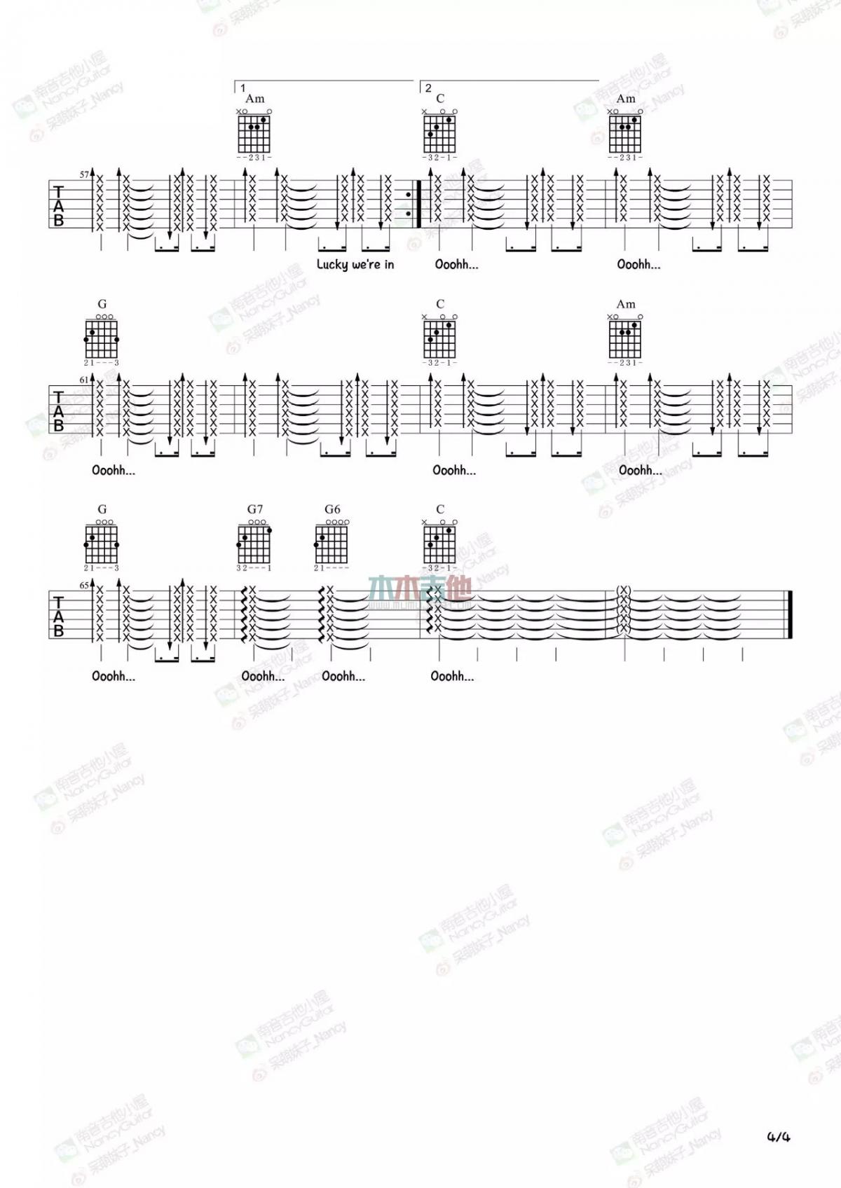 Lucky吉他谱_Jason Mraz_C调吉他伴奏弹唱谱3