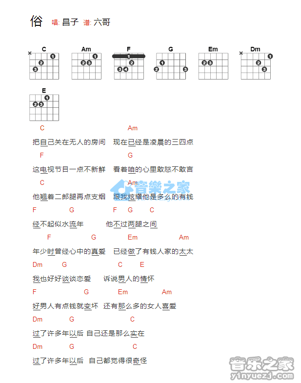 俗_吉他谱_昌子1