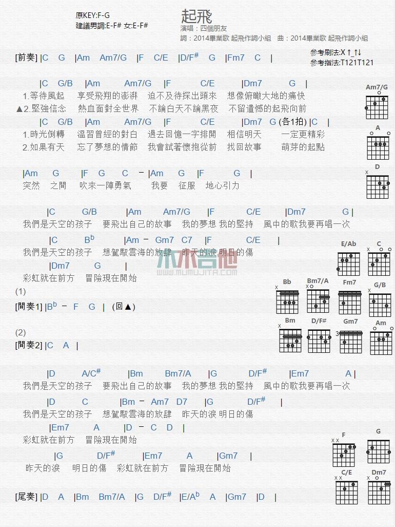 起飞_吉他谱_四个朋友1