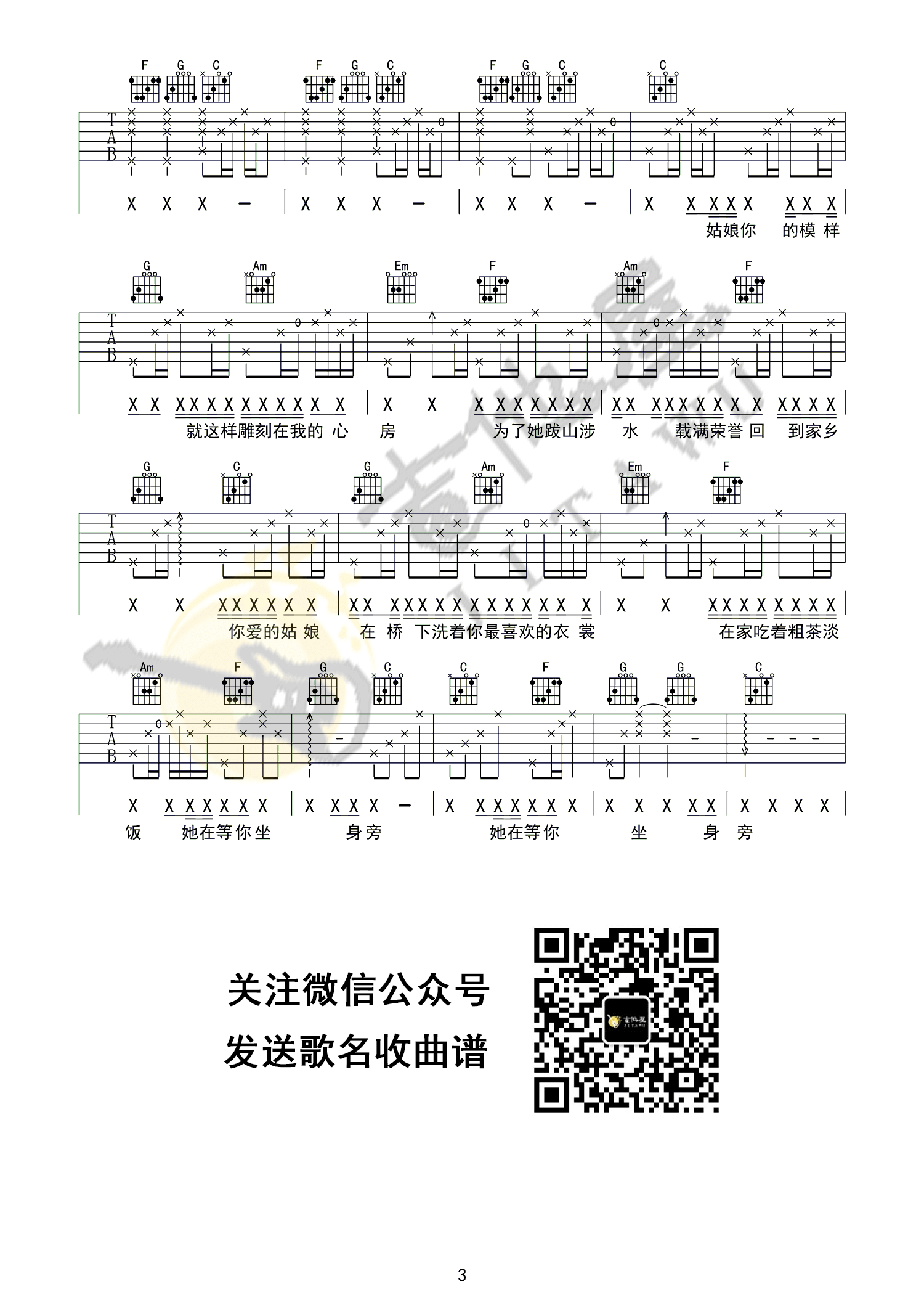 《你是姑娘不是我的新娘》吉他谱-隔壁老樊-C调原版弹唱六线谱1