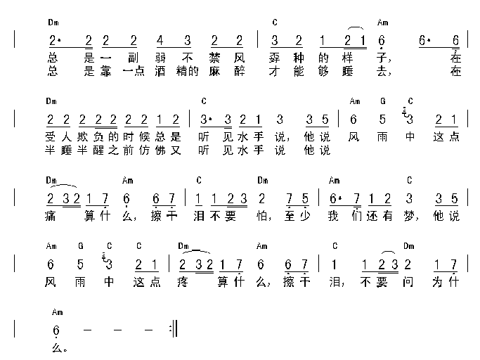 水手|认证谱|吉他谱|图片谱|高清|郑智化1