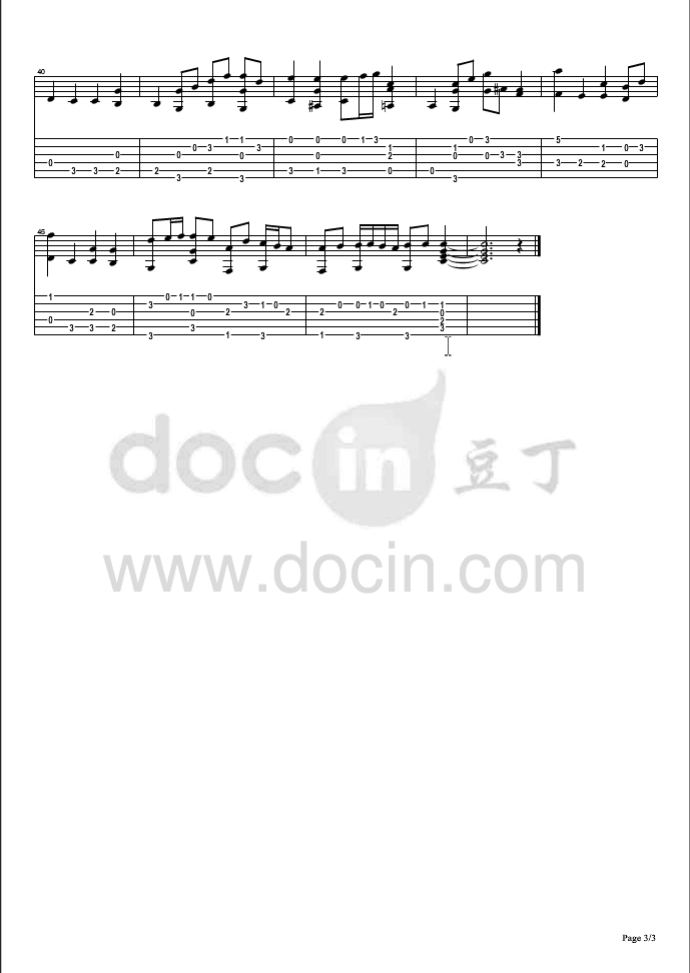 Air On A G String吉他指弹谱 六线谱-Bach1