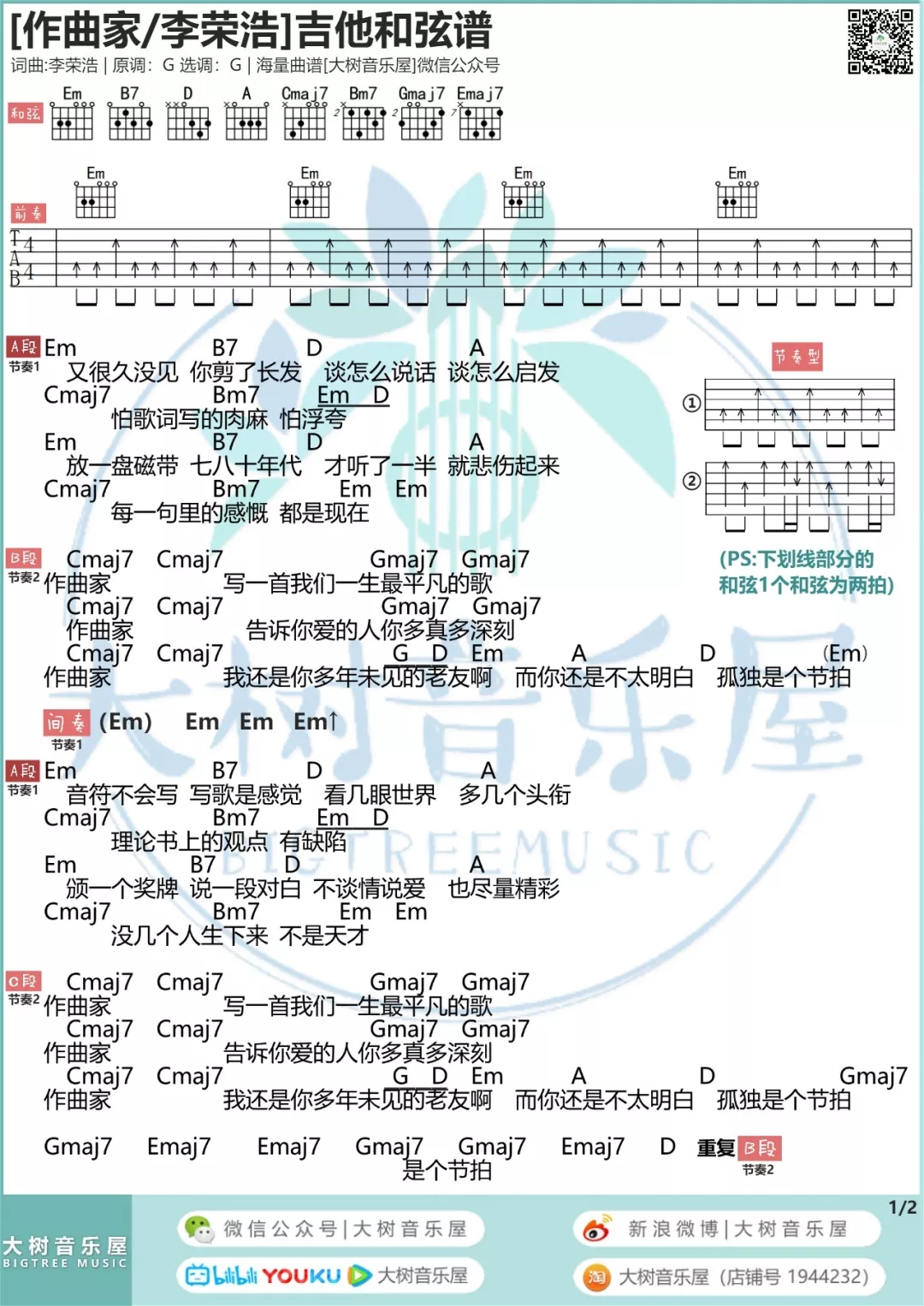 作曲家吉他谱吉他园地-1