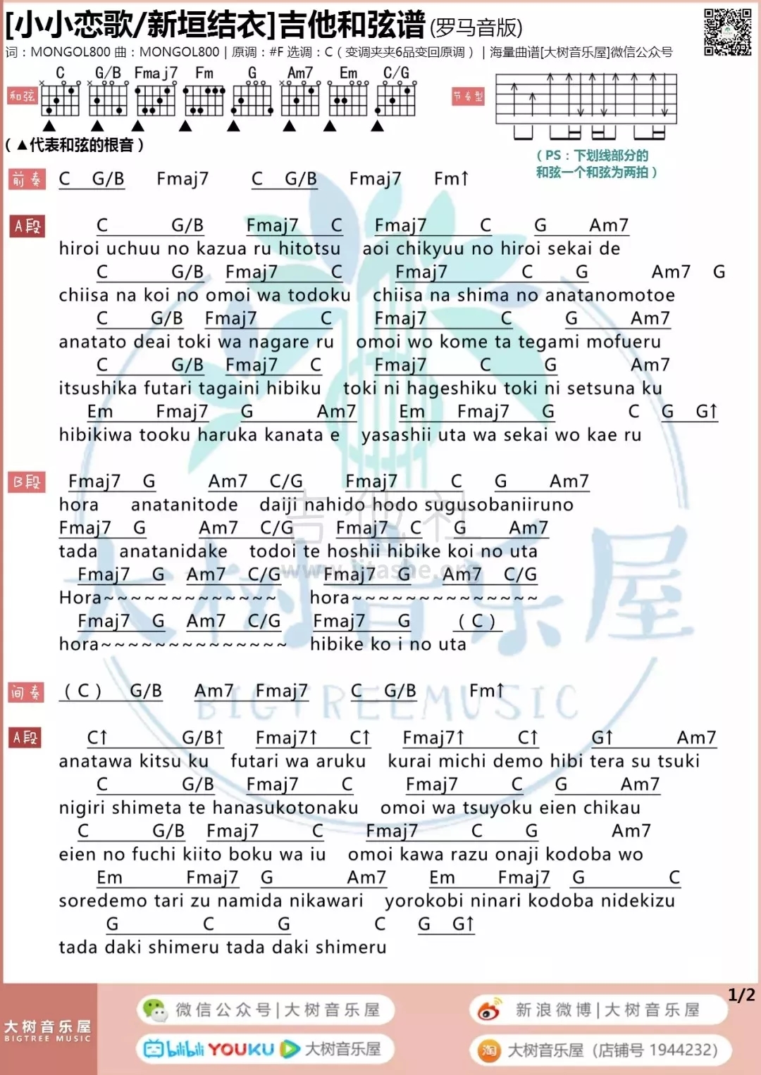 《平凡明星》吉他谱1