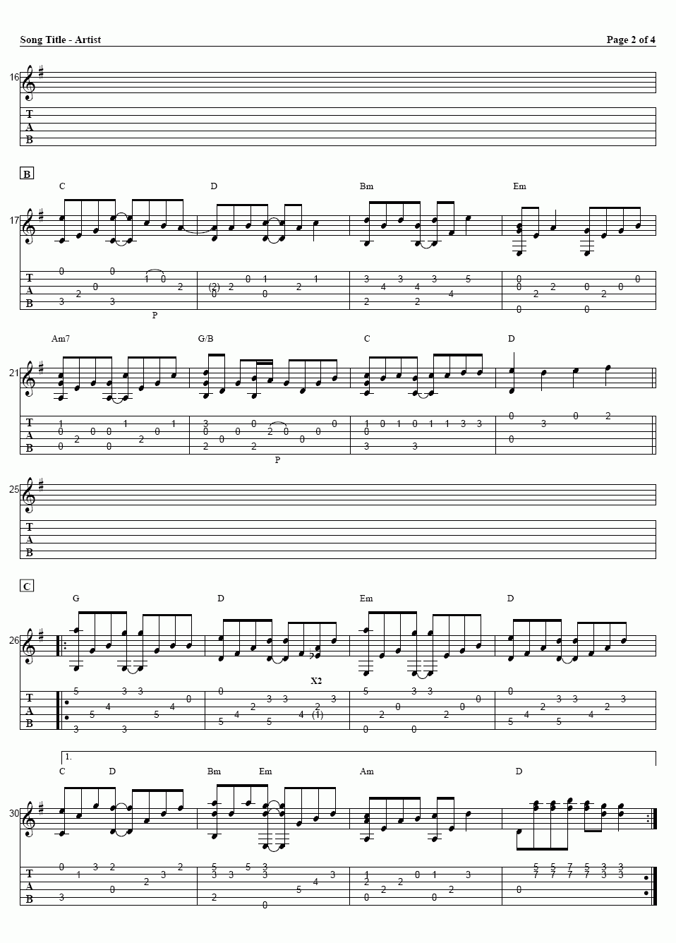 轻音少女 相遇天使吉他谱2