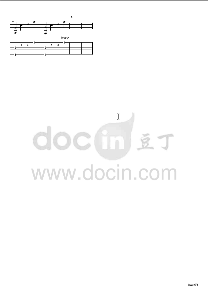 alice吉他指弹谱 原调_六线谱_初音未来6
