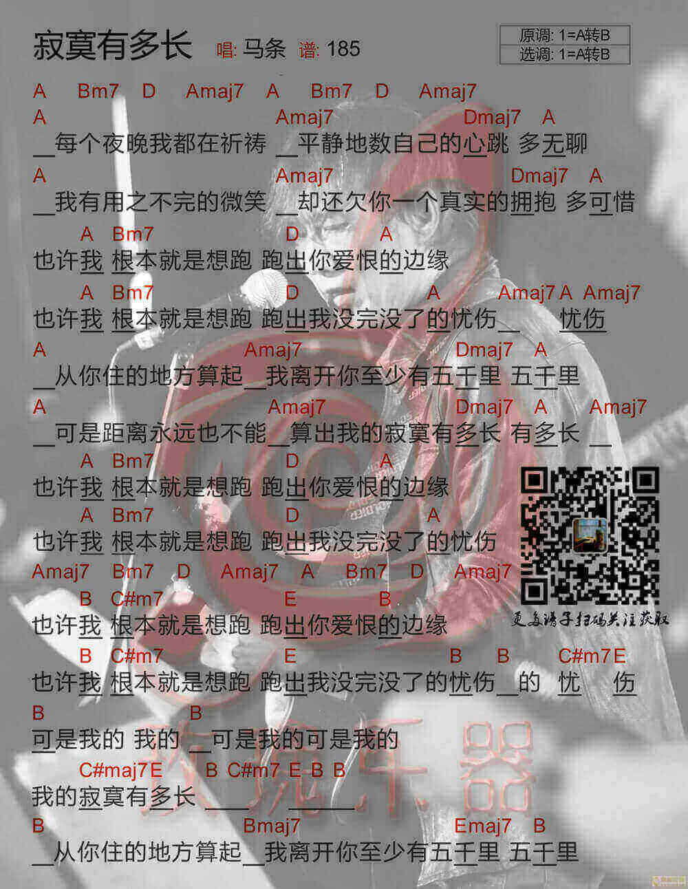 寂寞有多长吉他谱-苏立生《中国新歌声》弹唱谱1