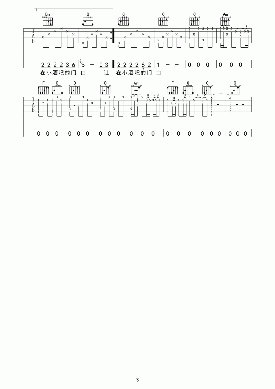 《写给成都的歌》吉他谱-赵雷1