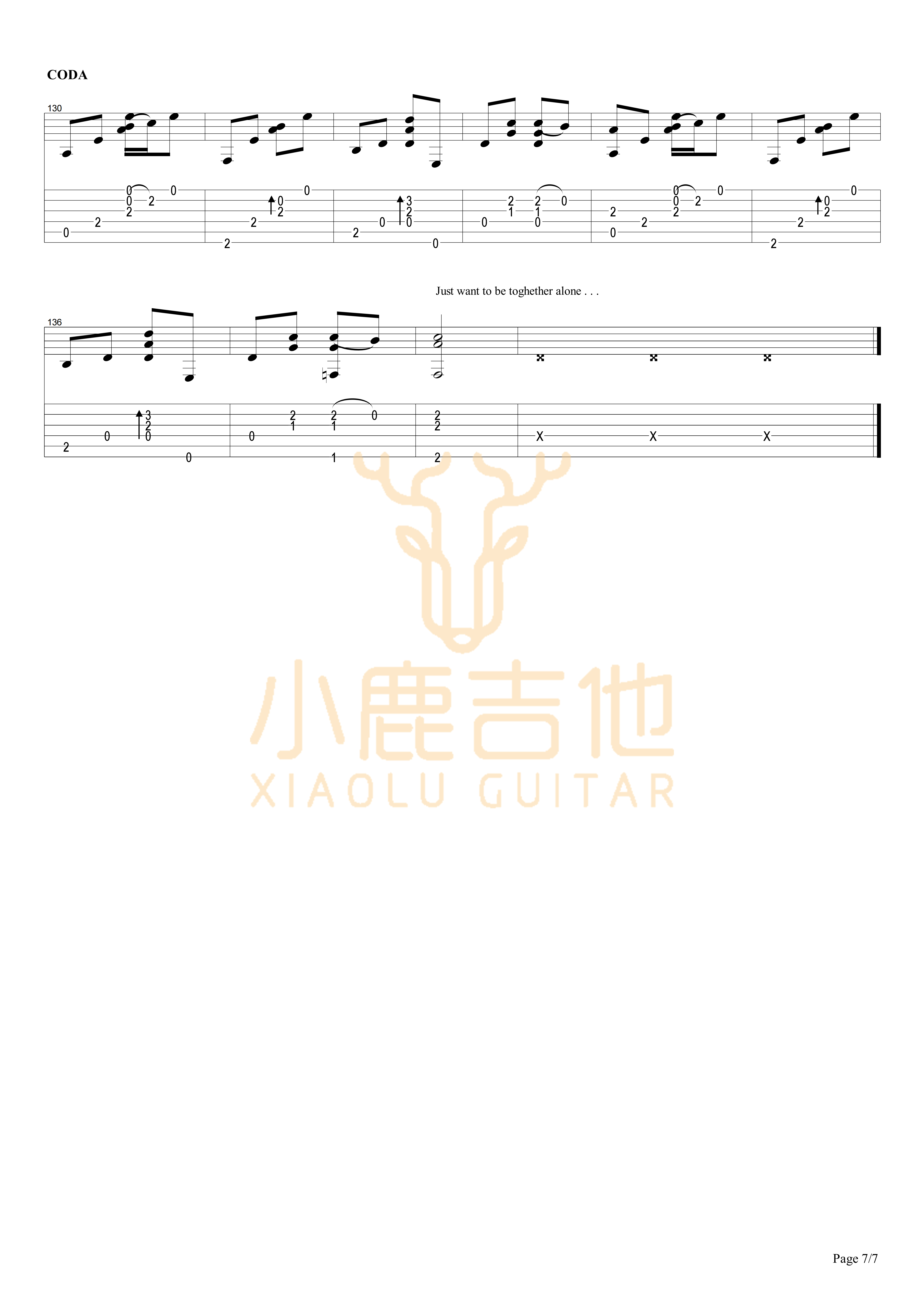 TOGETHER ALONE-Tommy Emmanuel指弹吉他谱（小鹿吉他）7