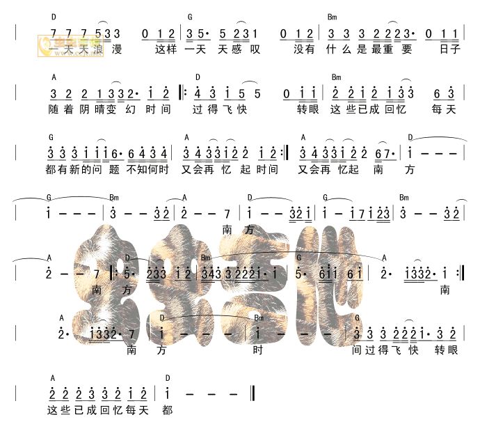 南方|吉他谱|图片谱|高清|达达乐队1