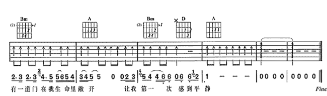 光明之门|吉他谱|图片谱|高清|许巍1