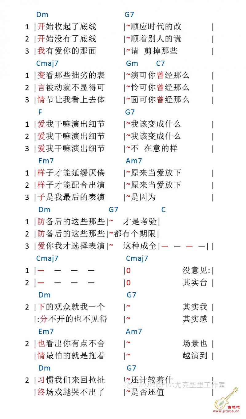 演员_尤克里里谱_薛之谦2