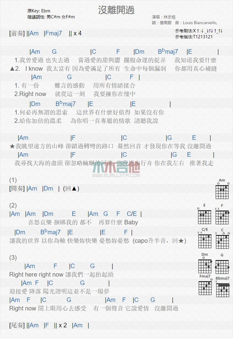 没离开过_吉他谱_林志炫1
