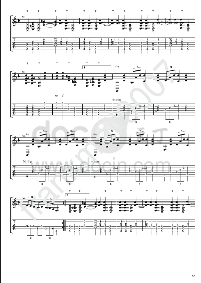 common ground吉他指弹谱 精选原版_豆丁网编配_Andy McKee5