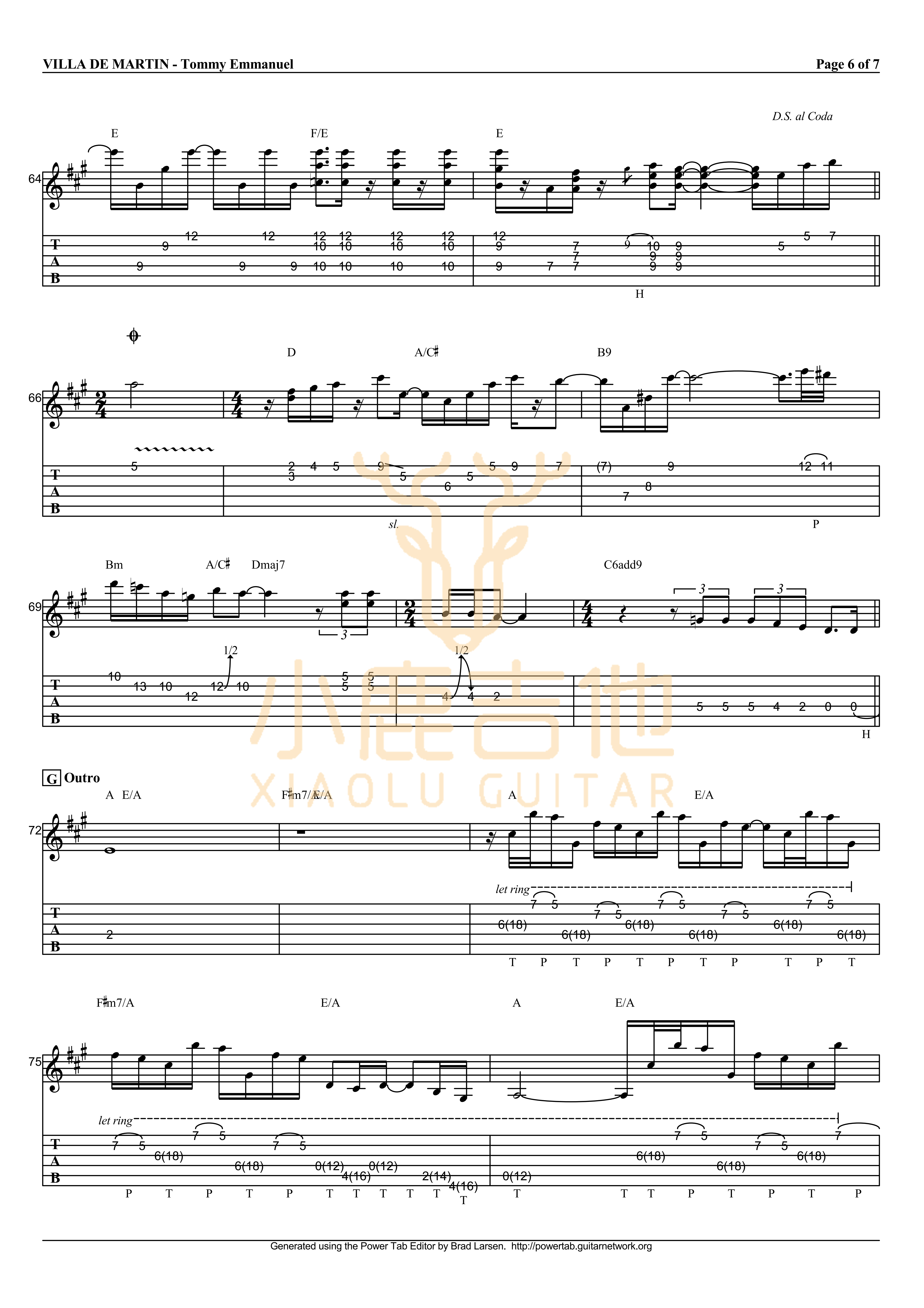 VILLA DE MARTIN-Tommy Emmanuel指弹吉他谱（小鹿吉他）6