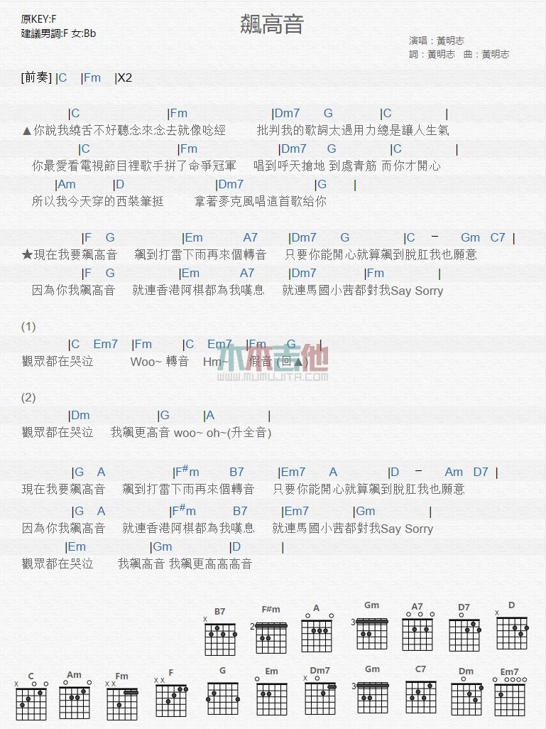 飙高音_吉他谱_黄明志1