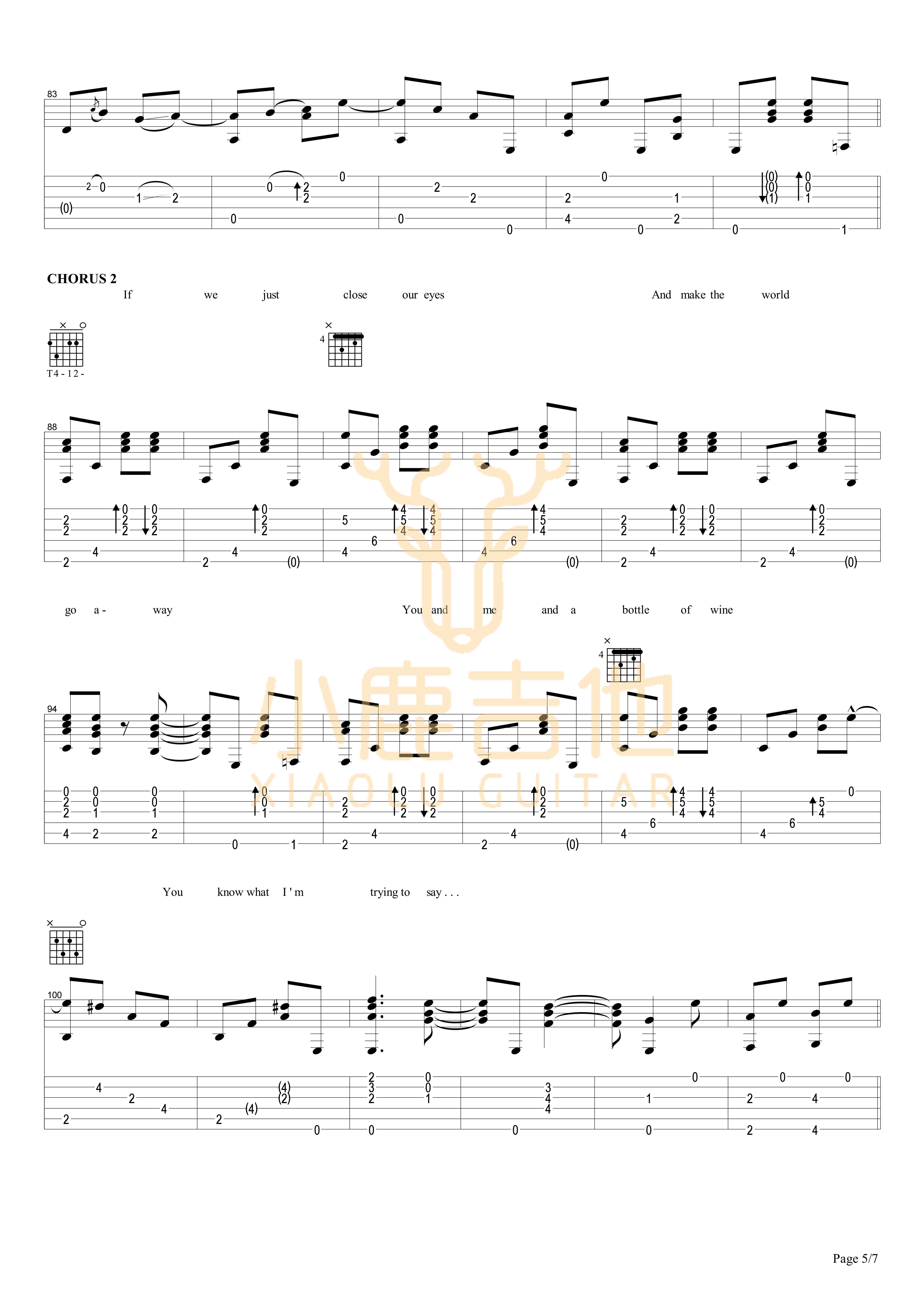 TOGETHER ALONE-Tommy Emmanuel指弹吉他谱（小鹿吉他）5