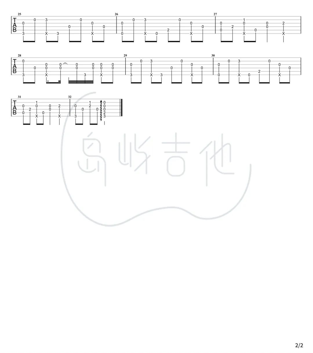 稻香指弹谱-周杰伦-吉他指弹示范教学1
