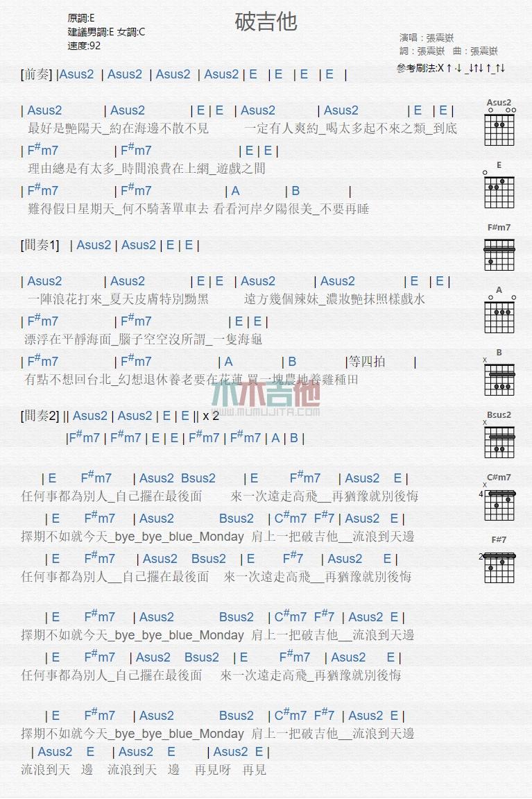 破吉他_吉他谱_张震岳1