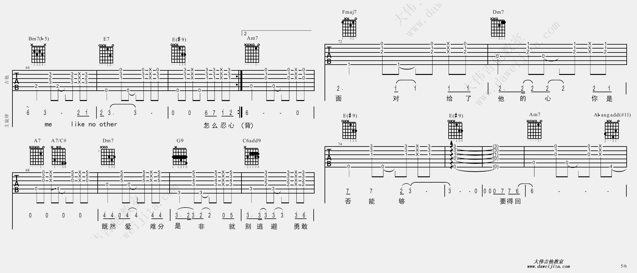 过火(BossaNova)(吉他谱)_张信哲1