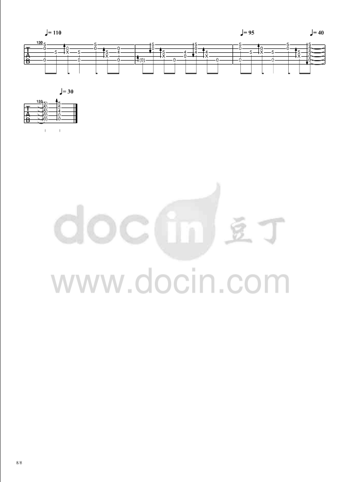 for you指弹谱 D调六线谱_豆丁网编配_郑成河8