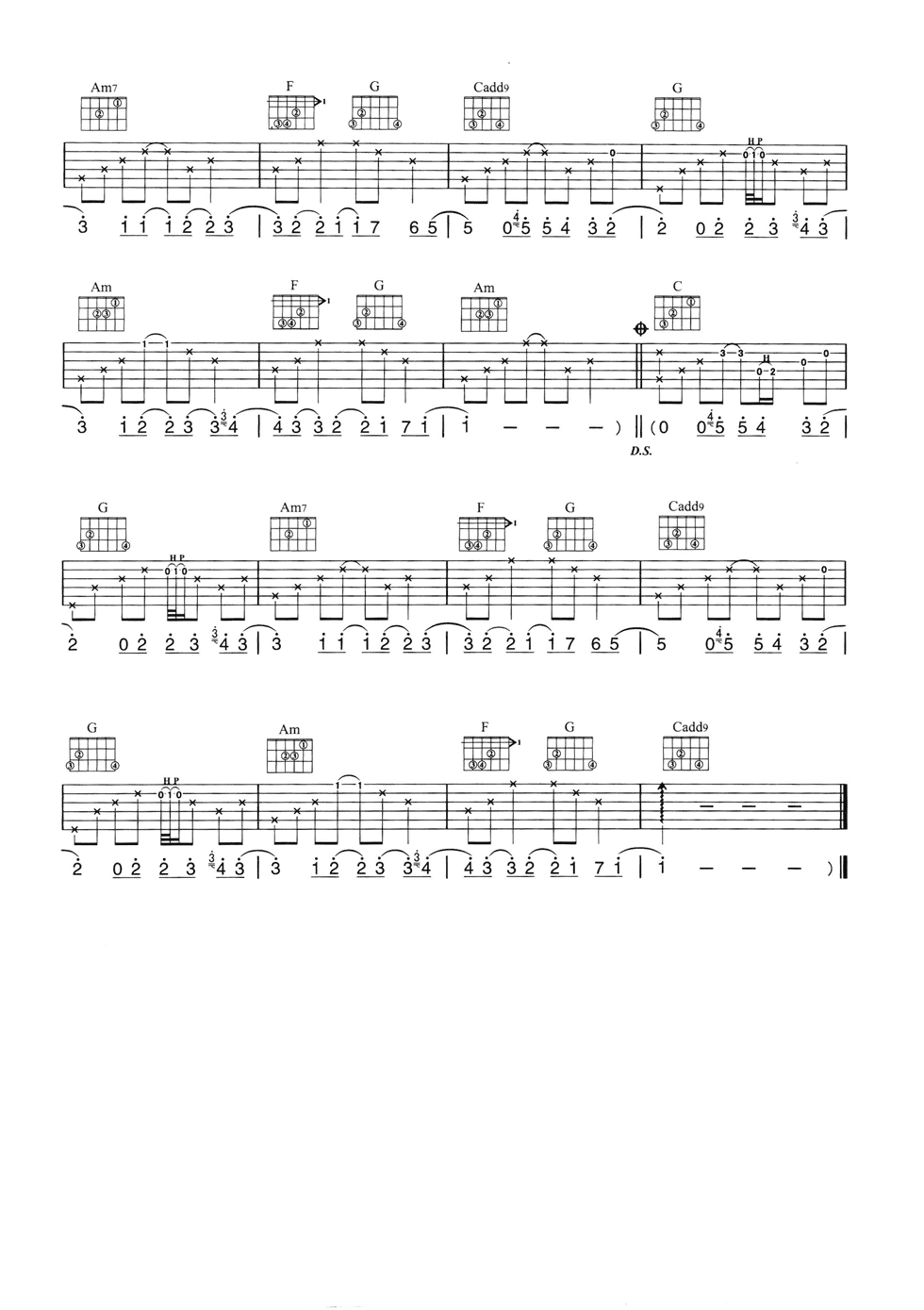 Take Me To Your Heart吉他谱 G调六线谱_简单版_Michael Learns To Rock3