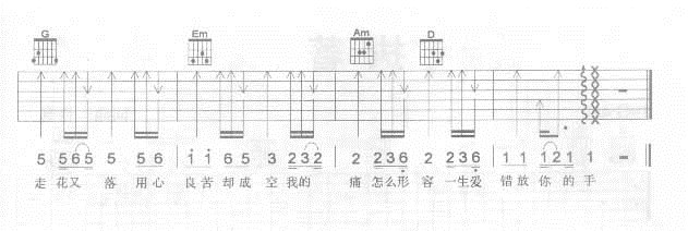 (用心良苦)|吉他谱|图片谱|高清|张宇1