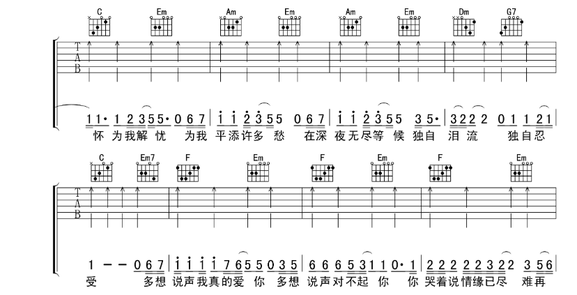 周华健《让我欢喜让我忧》吉他谱1