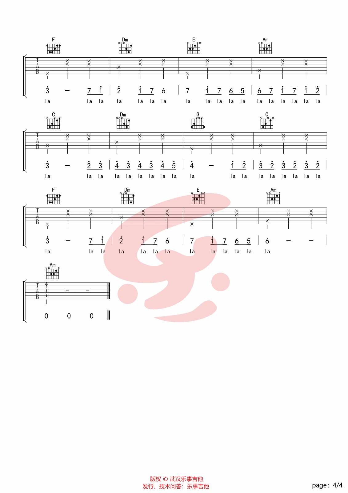 Bana Ellerini Ver吉他谱_Dilan Ekinci_C调指法简单版编配4