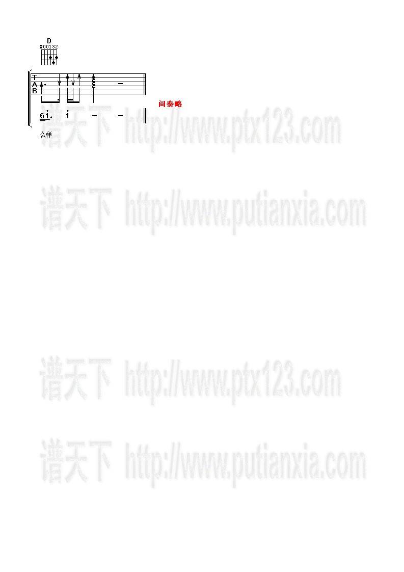 那些女孩教我的事吉他谱_D调弹唱六线谱_品冠1