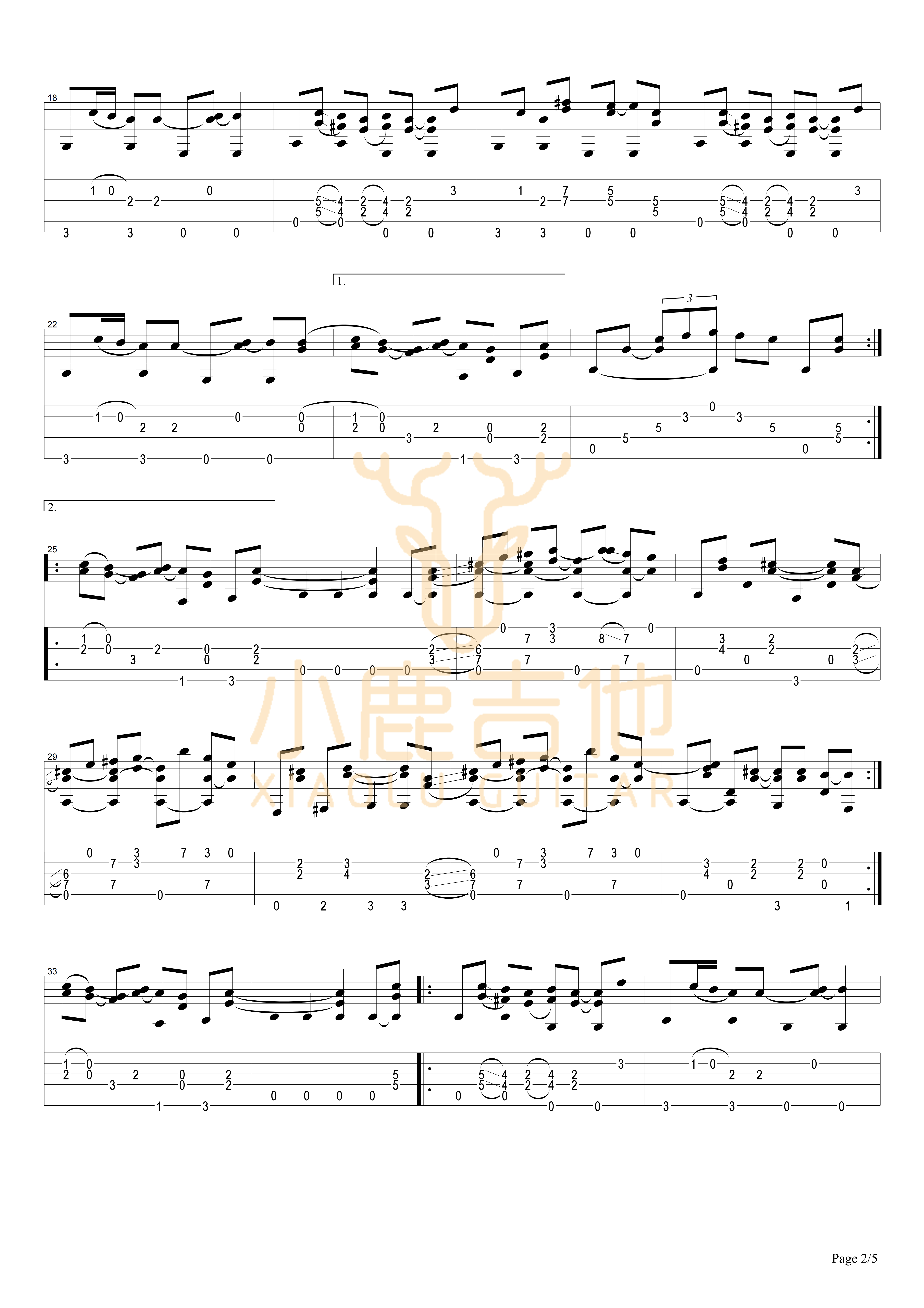 Old Town-Tommy Emmanuel指弹吉他谱（小鹿吉他）2