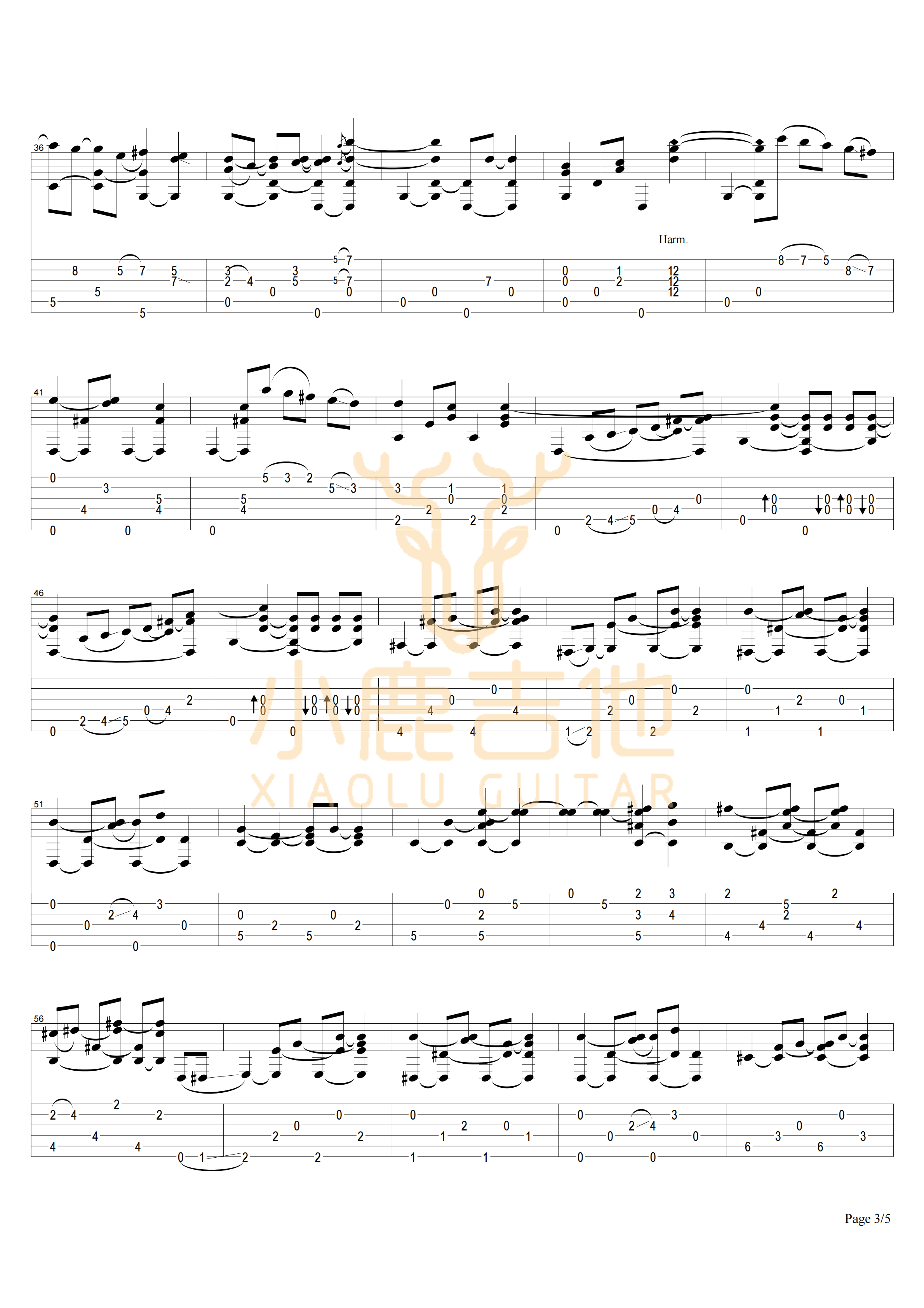 COWBOY'S DREAM-Tommy Emmanuel指弹吉他谱_小鹿吉他3
