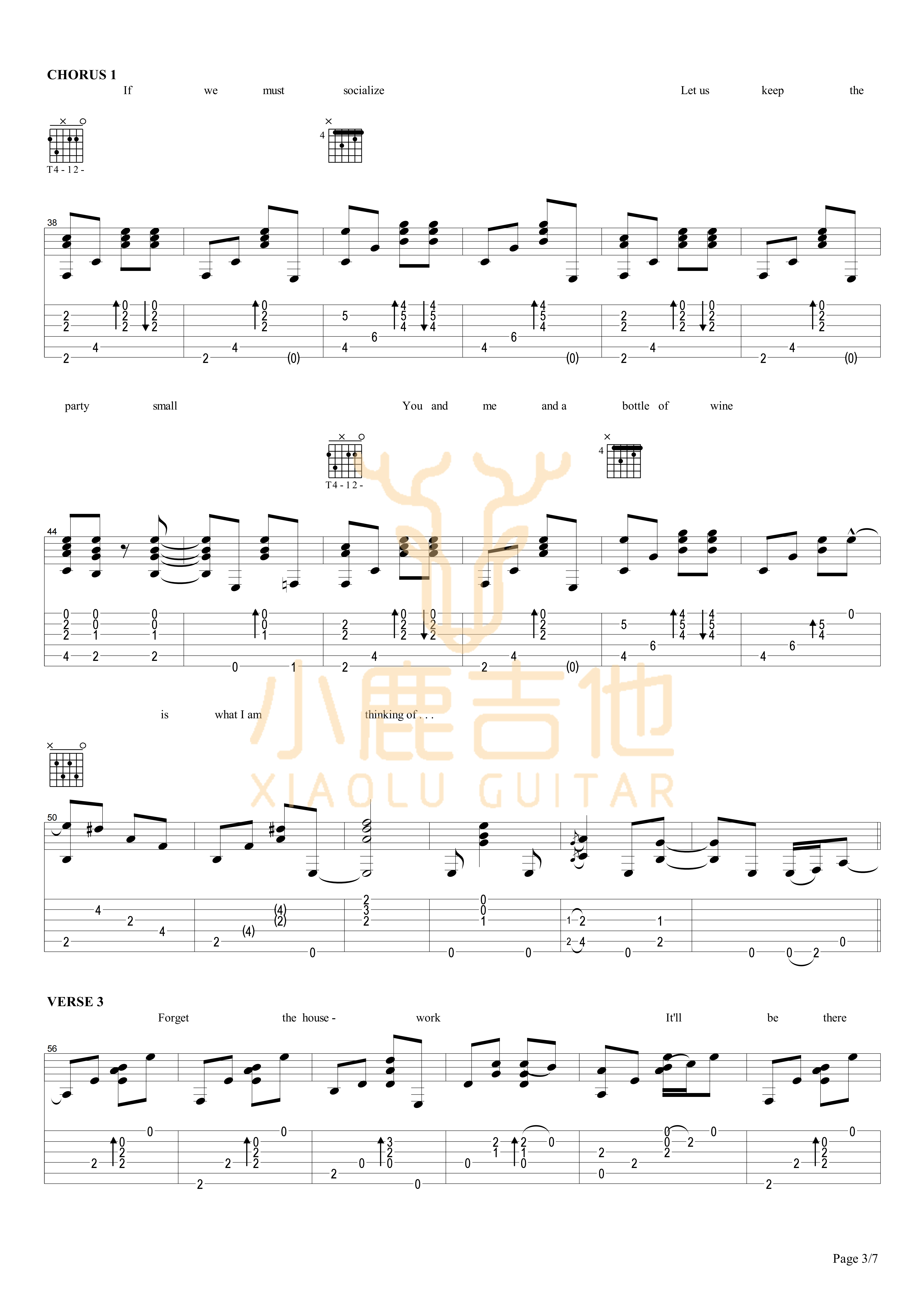 TOGETHER ALONE-Tommy Emmanuel指弹吉他谱（小鹿吉他）3
