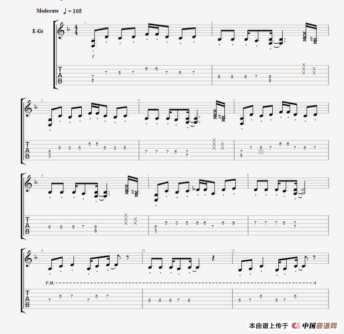 孤独啊指弹谱 原调六线谱_中国曲谱网编配_CNBLUE1