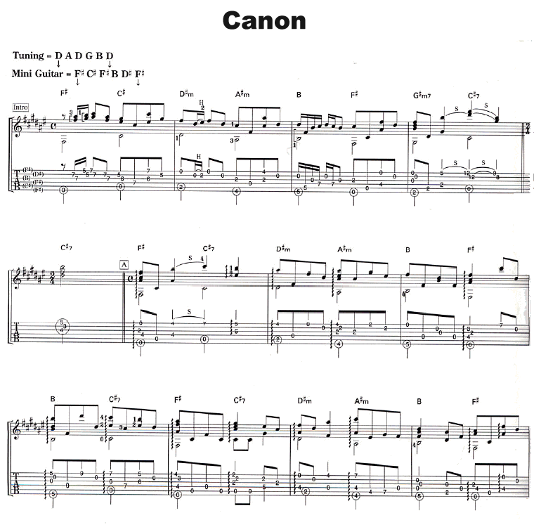Canon|卡农|吉他谱|图片谱|高清|押尾桑1