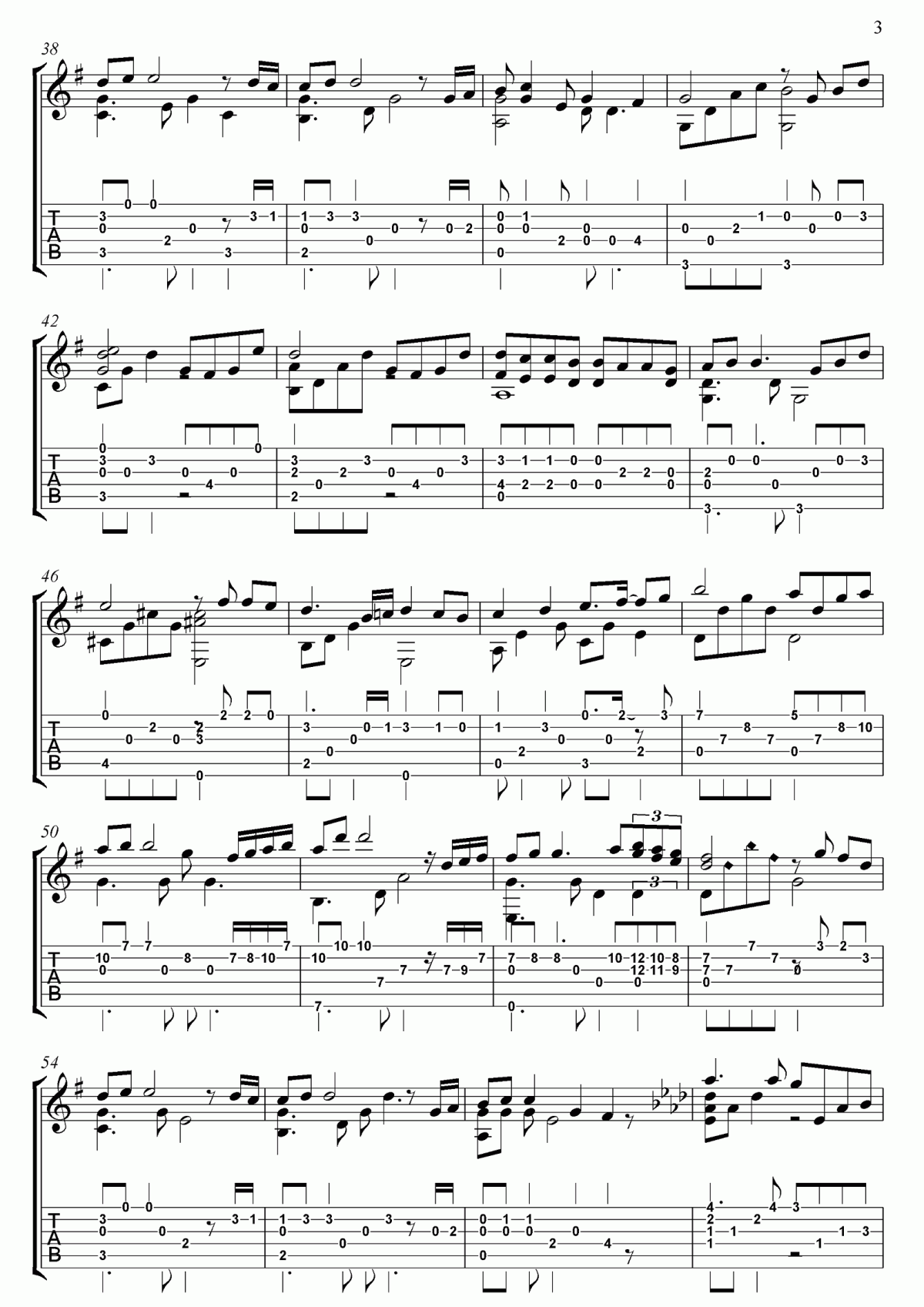 Kiss The Rain指弹谱_《雨的印记》吉他独奏谱3